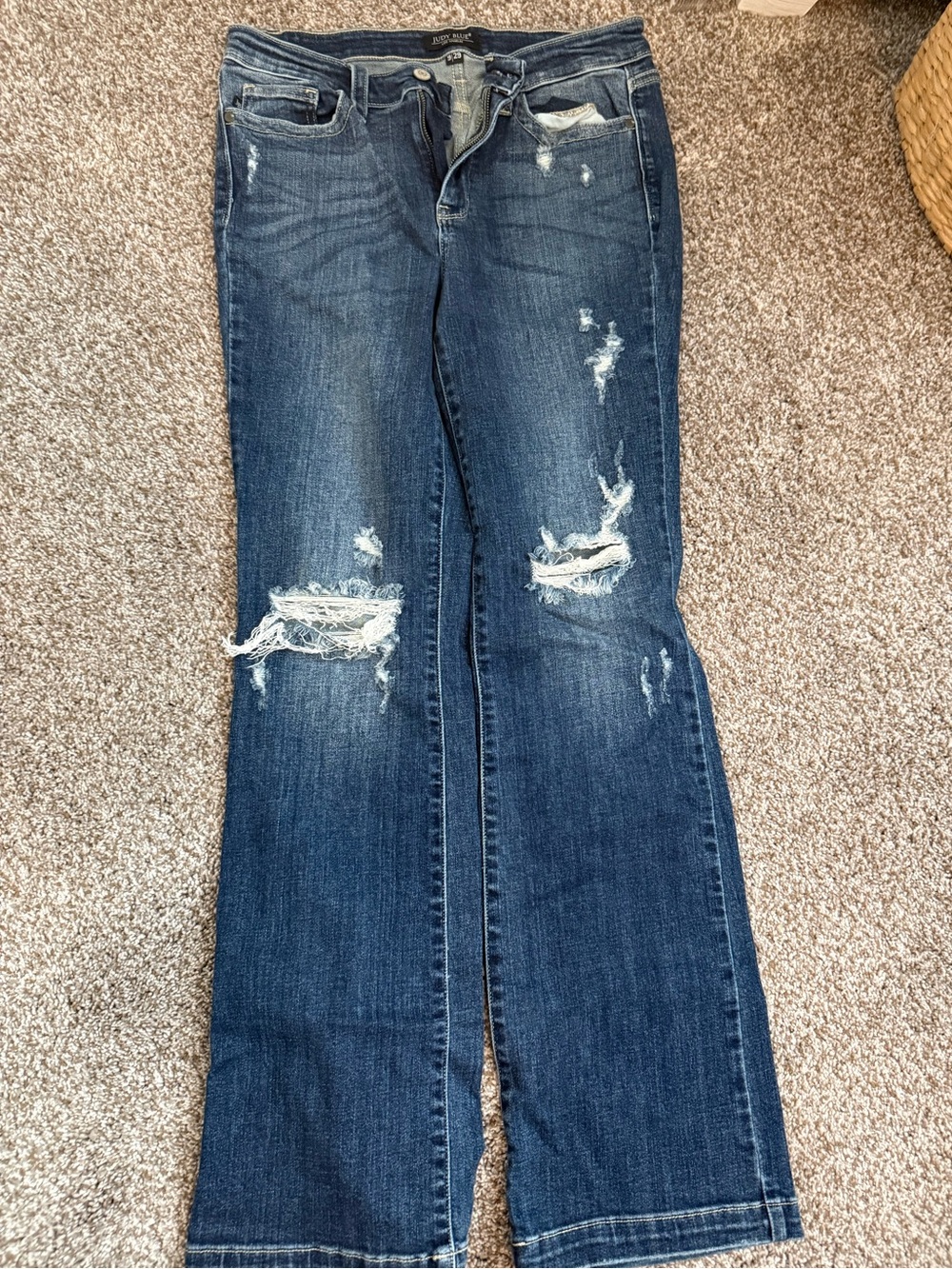 Judy Blue Distressed Dark Blue Bootcut Jeans
